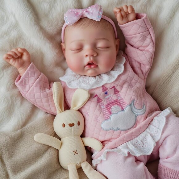 17-Inch Real Baby Feeling Realistic-Newborn Sweet Smile Sleeping Dolls - Picture 1 of 7
